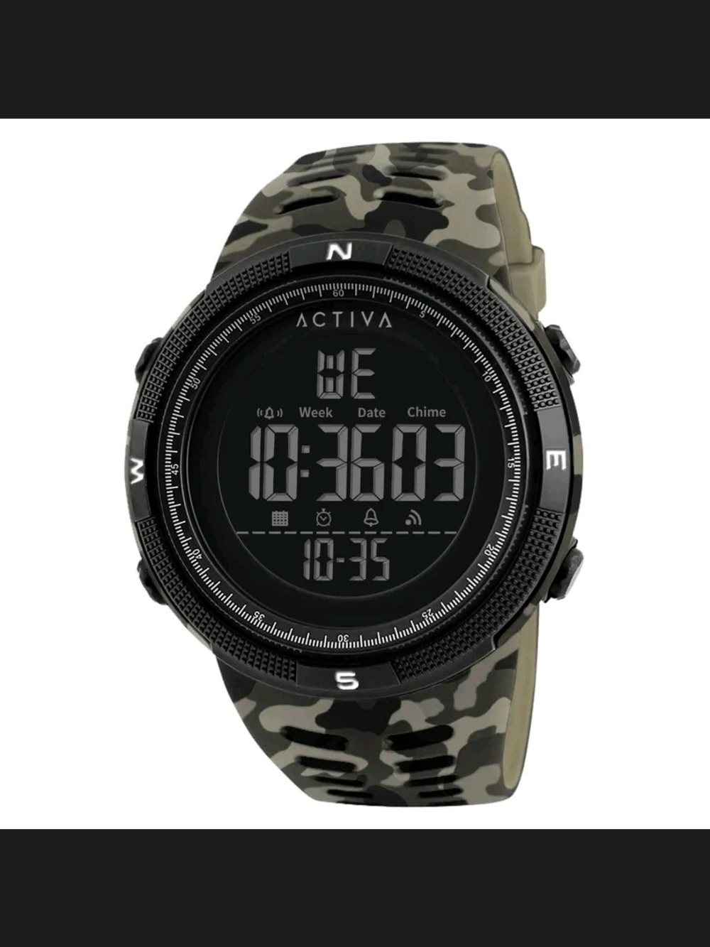 Activa Camo Digital Sport Watch - Black & Green